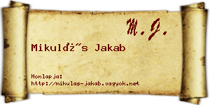 Mikulás Jakab névjegykártya