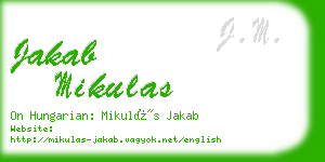 jakab mikulas business card